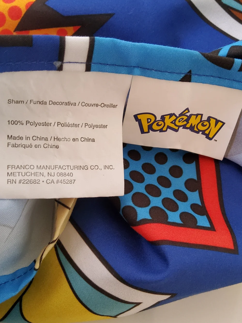 Pokemon Yellow, Red, Blue Blanket with Pikachu & Eevee and Pillowcase